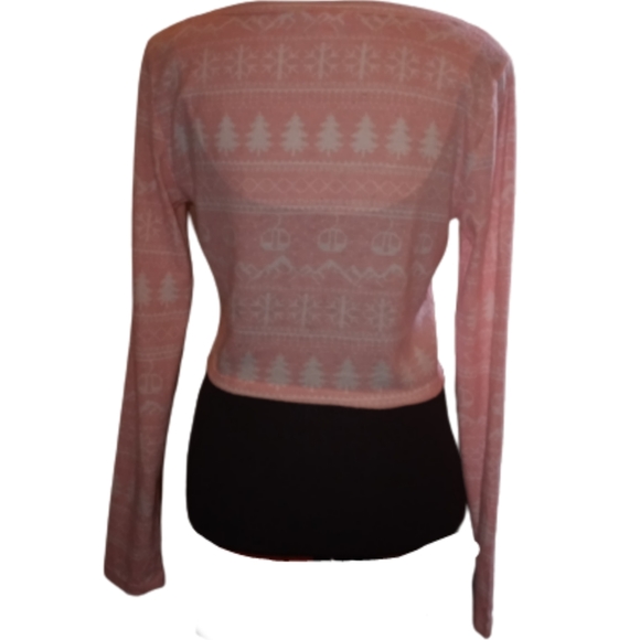 Colsie Women's Holiday Print Cardigan - Picture 3 of 7